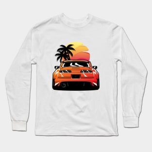 Orange Supra mk4 back Long Sleeve T-Shirt